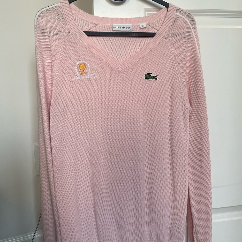 Lacoste Pink V-Neck Sweater